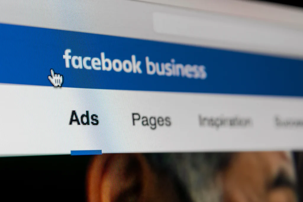 A computer screen showing a Facebook Business account. 