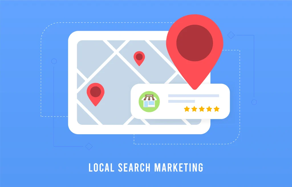 Google search results displaying a local SEO map pack for businesses in a specific area.