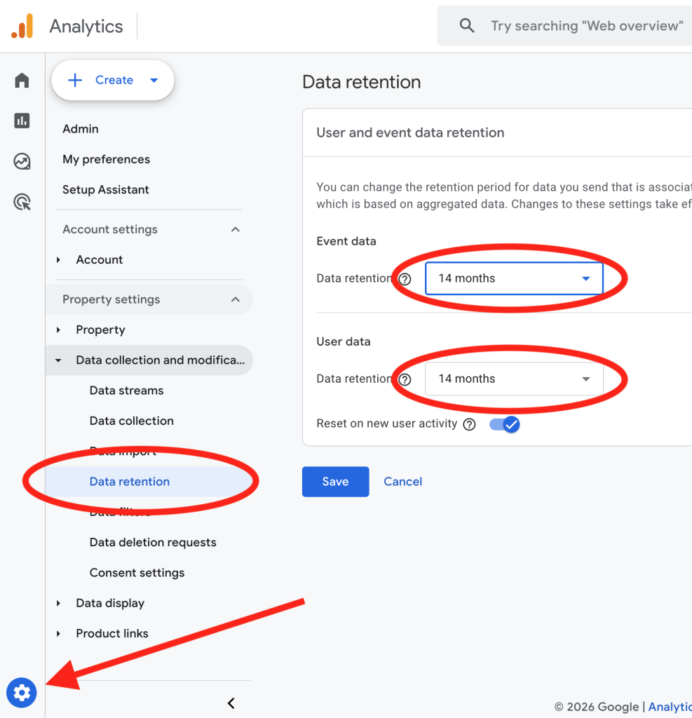 GA4 Data Retention