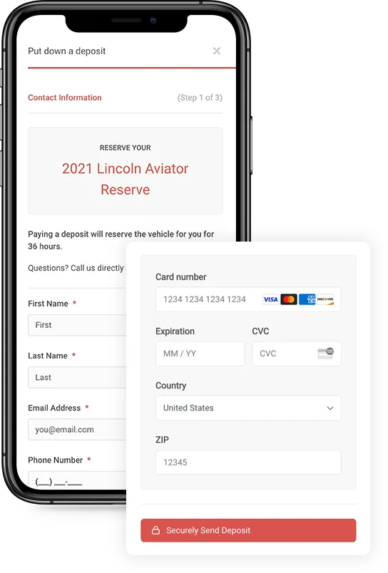 Mobile finance applications for dealerships