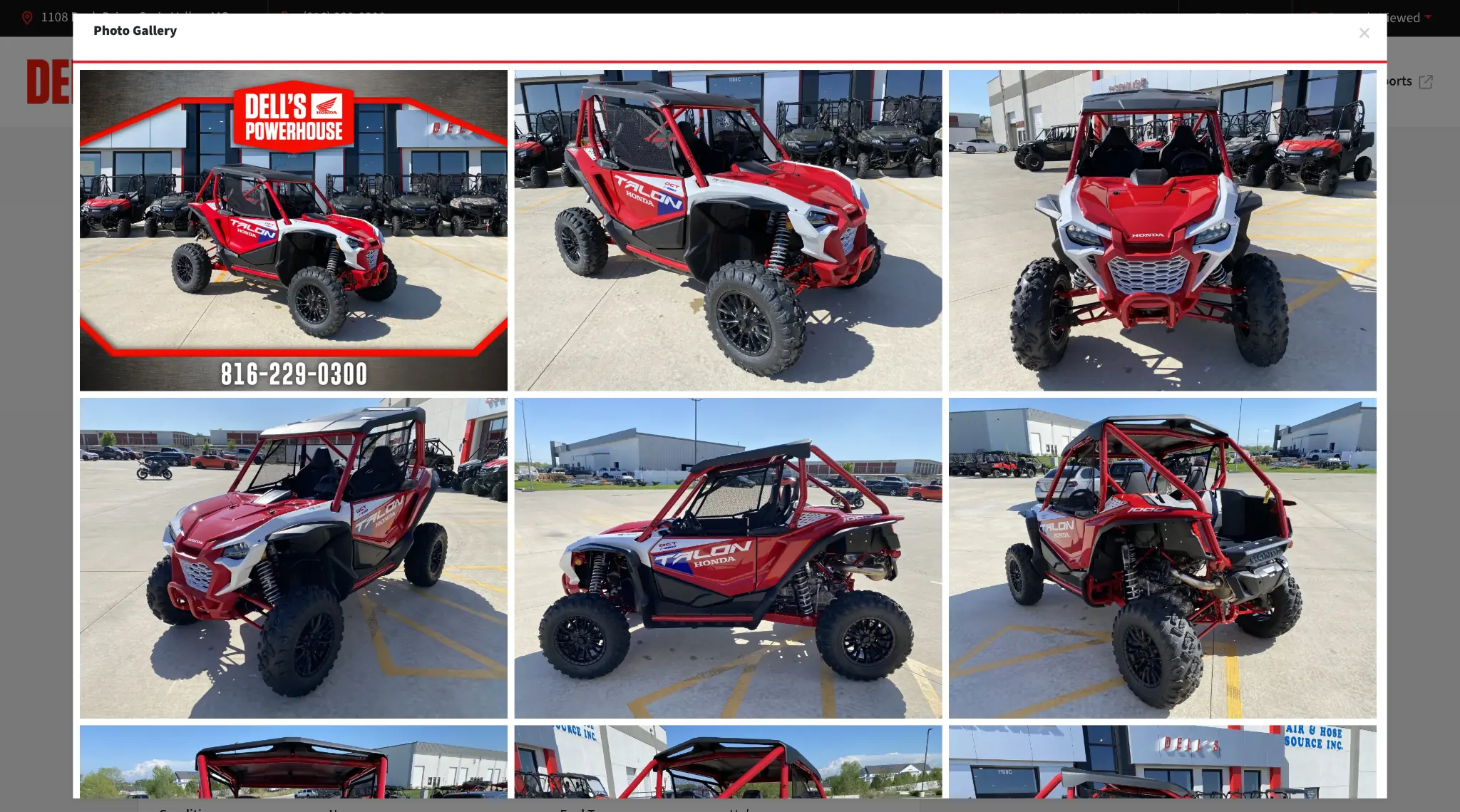 Dell's Powerhouse Honda Talon photo gallery on an Overfuel vehicle detail page